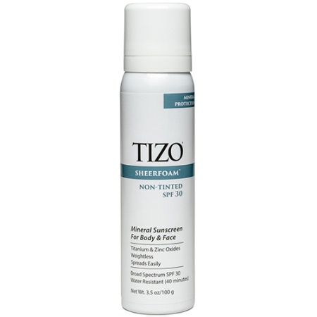 Tizo, Спрей-пенка солнцезащитный для лица и тела, TIZO SheerFoam Sunscreen Non-Tinted SPF 30, 100г