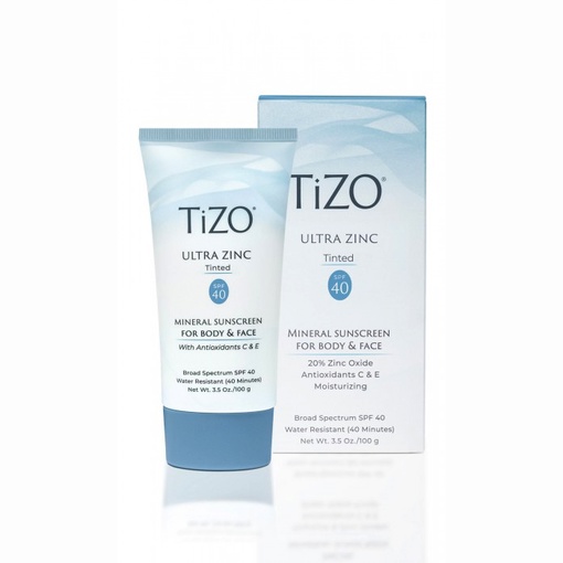 Tizo, Крем солнцезащитный для лица и тела, Ultra Zinc Tinted SPF 40, 100 г