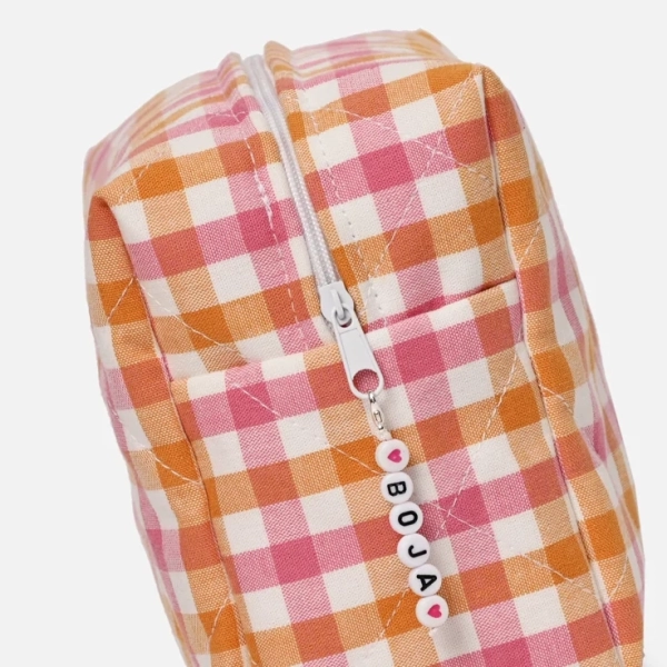 BOJA, Косметичка Клетка РОЗОВО-ОРАНЖЕВАЯ Большая